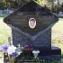 burke black granite eagle headstone monument