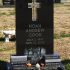 cook upright cross headstone gravestone with books