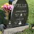 wells black upright family headstone for veteran with dog headstone