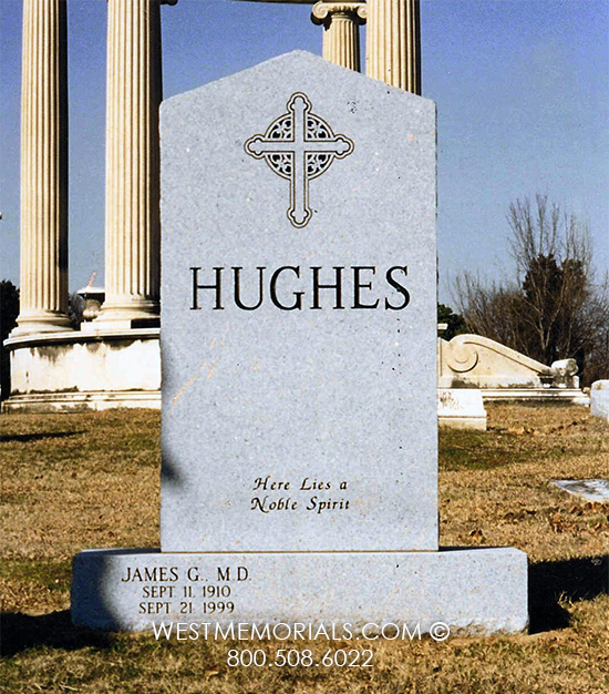 hughes custom cross family headstone