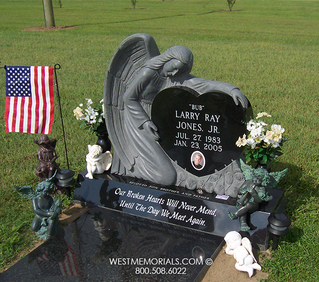 jones angel heart custom headstone