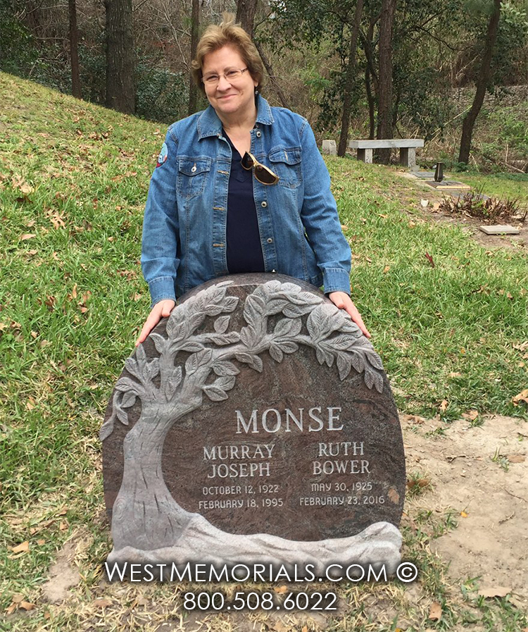 monse custom headstone tree double companion headstone for grave
