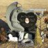 gordan black granite angel heart ceramic headstone