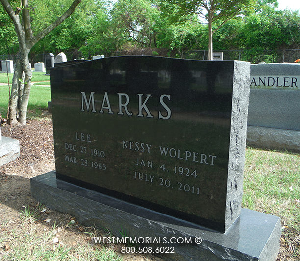 marks headstone custom black granite companion tombstone