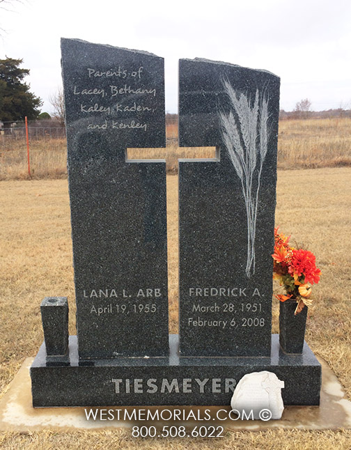 tiesmeyer tall vertical cross headstone