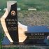 kinzer black granite peach marble bench contemporary custom headstone