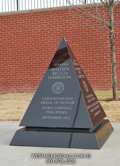 custom congressional medal of honor pyramid headstone memorial