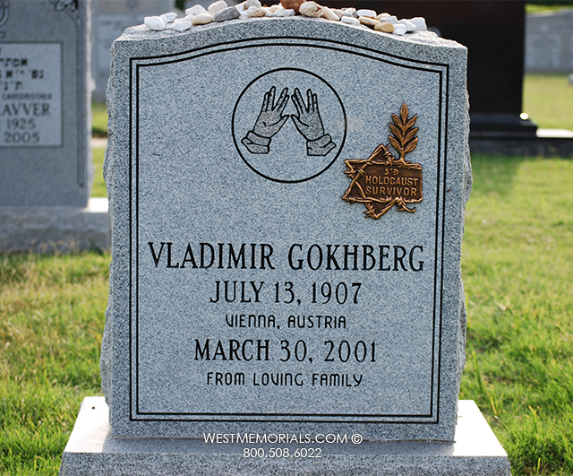 gokhberg custom gray jewish hands headstone tombstone