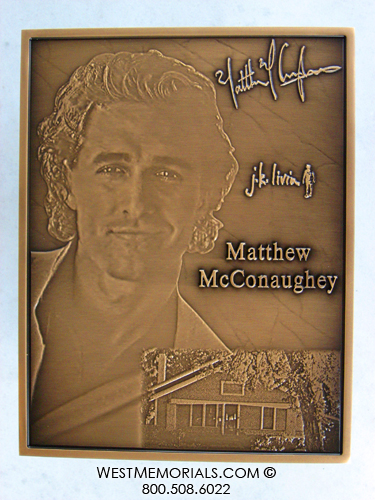 matthew mcconaughey bronze plaque