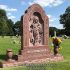 costello nelson red granite roses vases floral angel family estate monument