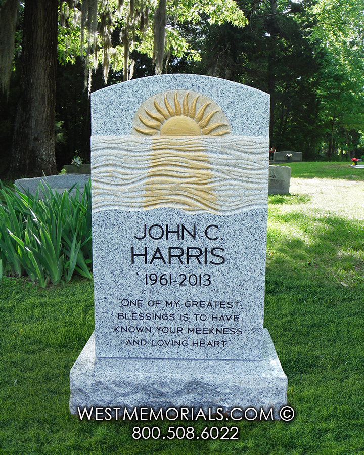 harris custom sunrise headstone memorial
