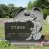 stone black granite and angel statue companion family headstone
