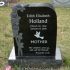 black granite bird dove roses carved headstone