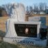 anderson headstone gray black granite angel bench floral custom tombstone