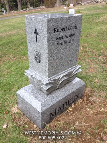 madeux square cross custom headstone gravestone