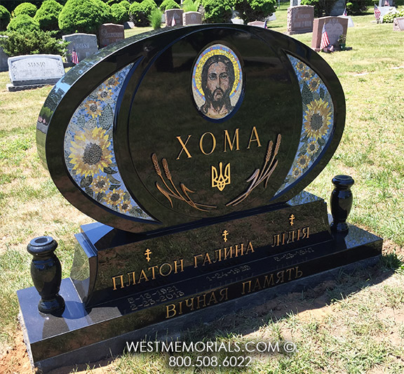 zoma black granite colorful orthodox jesus memorial