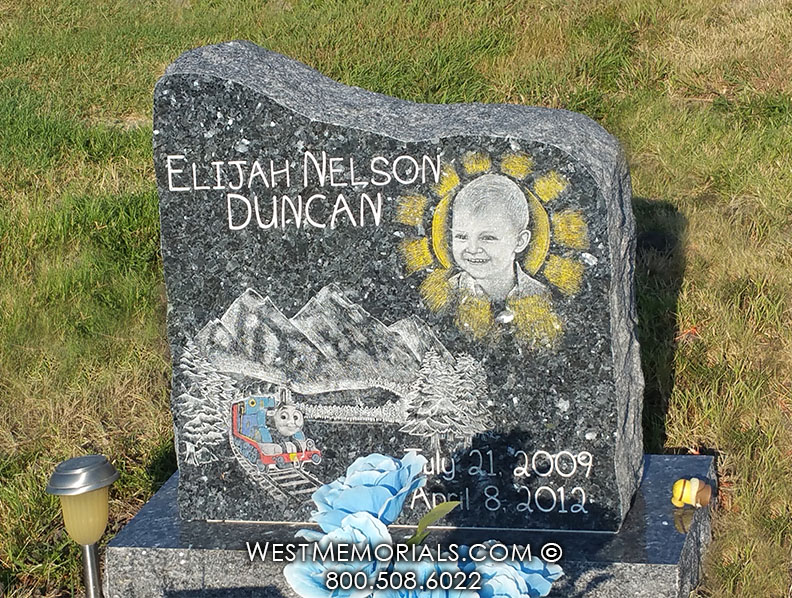 duncan blue pearl boy train headstone