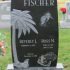 fischer headstone black granite companion gravestone