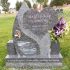 lavering bahama blue granite heart scene with portrait custom headstone memorial