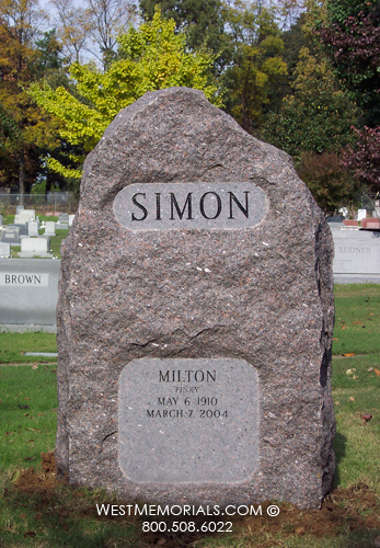 simon headstone gray granite simple monument