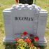 bogosian round gray granite handcarved lily drape cross double companion monument