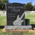 cook black granite guitar custom headstone gravestone