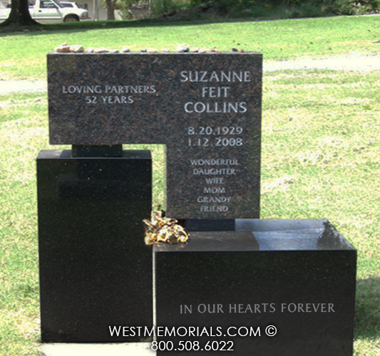 collins black brown granite modern monument