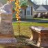 curry peach orange bronze marble weeping angel religious headstone