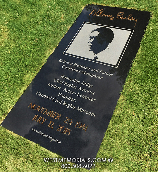 army baily black granite ledger custom bronze headstone monument