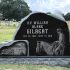 gilbert granite boulder carved cowboy headstone