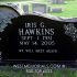 hawkins black floral carved headstone monument