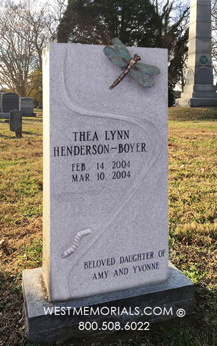 henderson boyer custom bronze dragonfly headstone tombstone