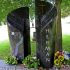 herman headstone blue granite cross and pillars custom bench headstone monument