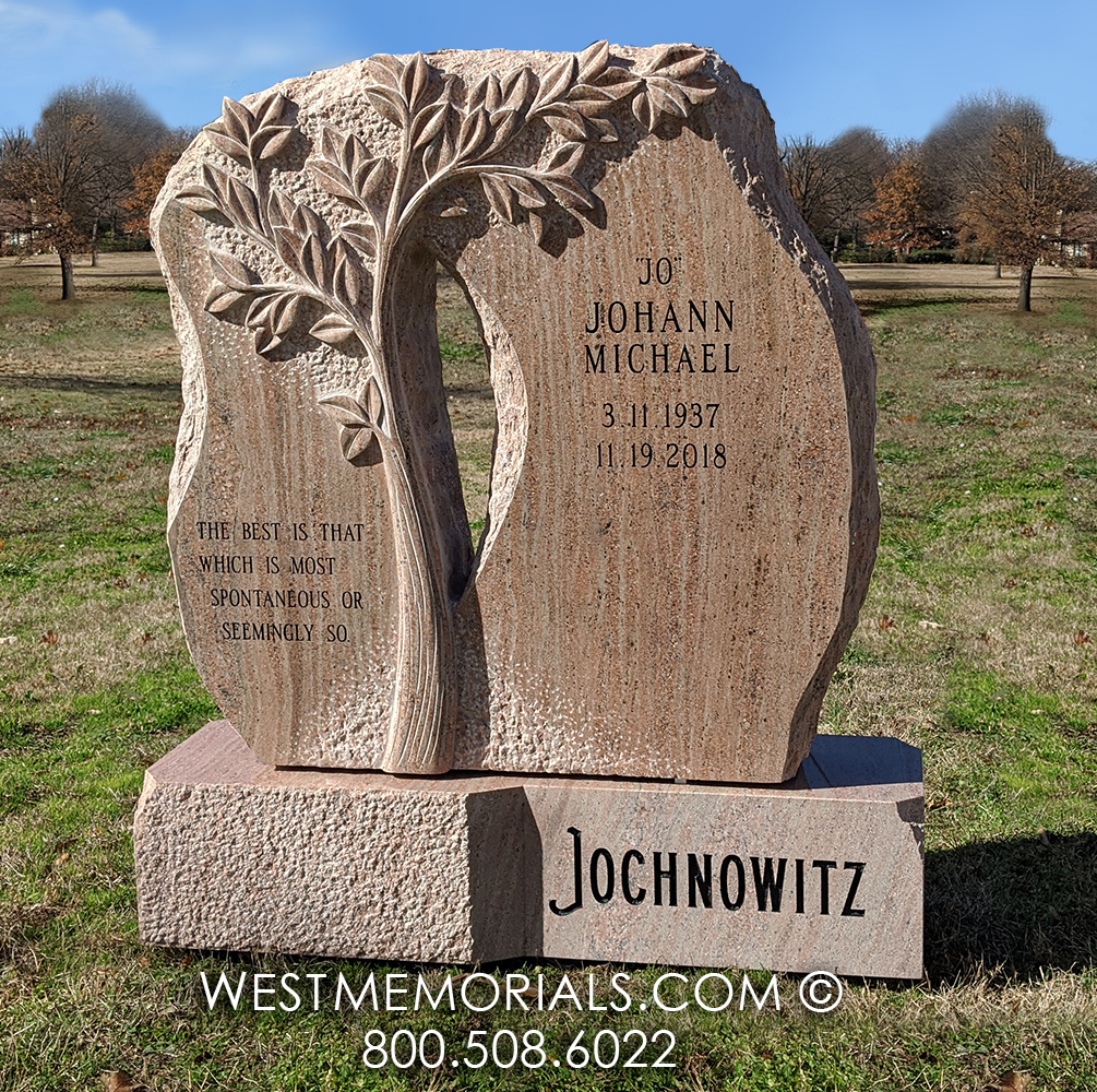 jochnowitz tree headstone unique upright grave monument