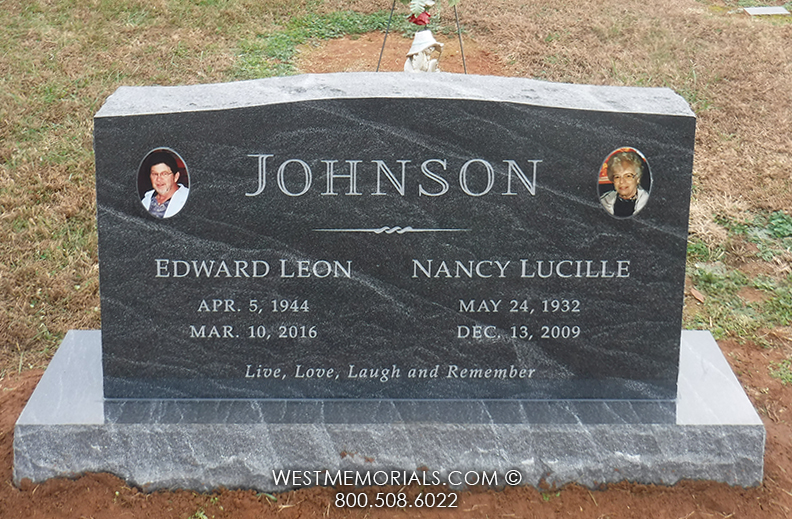 johnson american black companion traditional headstone for family