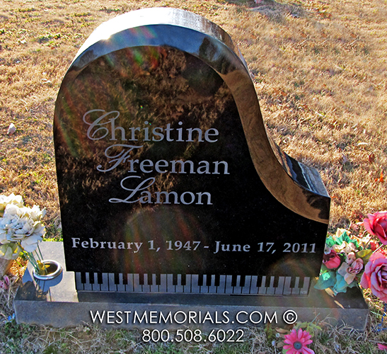 lamon custom piano headstone grave monument