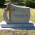 morris gray red granite cross religious unique custom classic family headstone with religious cross