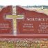 northcut red granite cross cutout custom religious companion family headstone