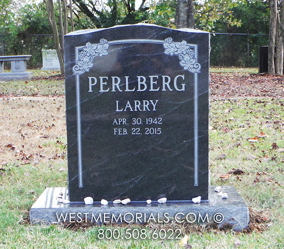 perlberg american black granite ivy companion headstone