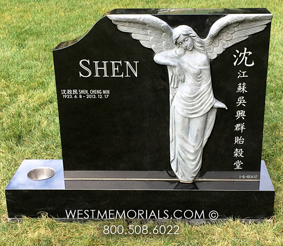 shen religious japanese text custom headstone