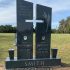 smith companion headstone religious cross and columns cemetery headstone