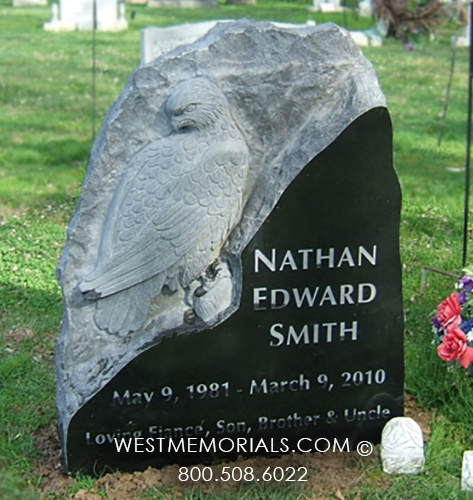 custom granite eagle headstone tombstone