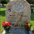 tabije gold cranite upright headstone cemetery monument