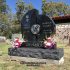 uenaka black granite asian japanese modern upright monument companion headstone