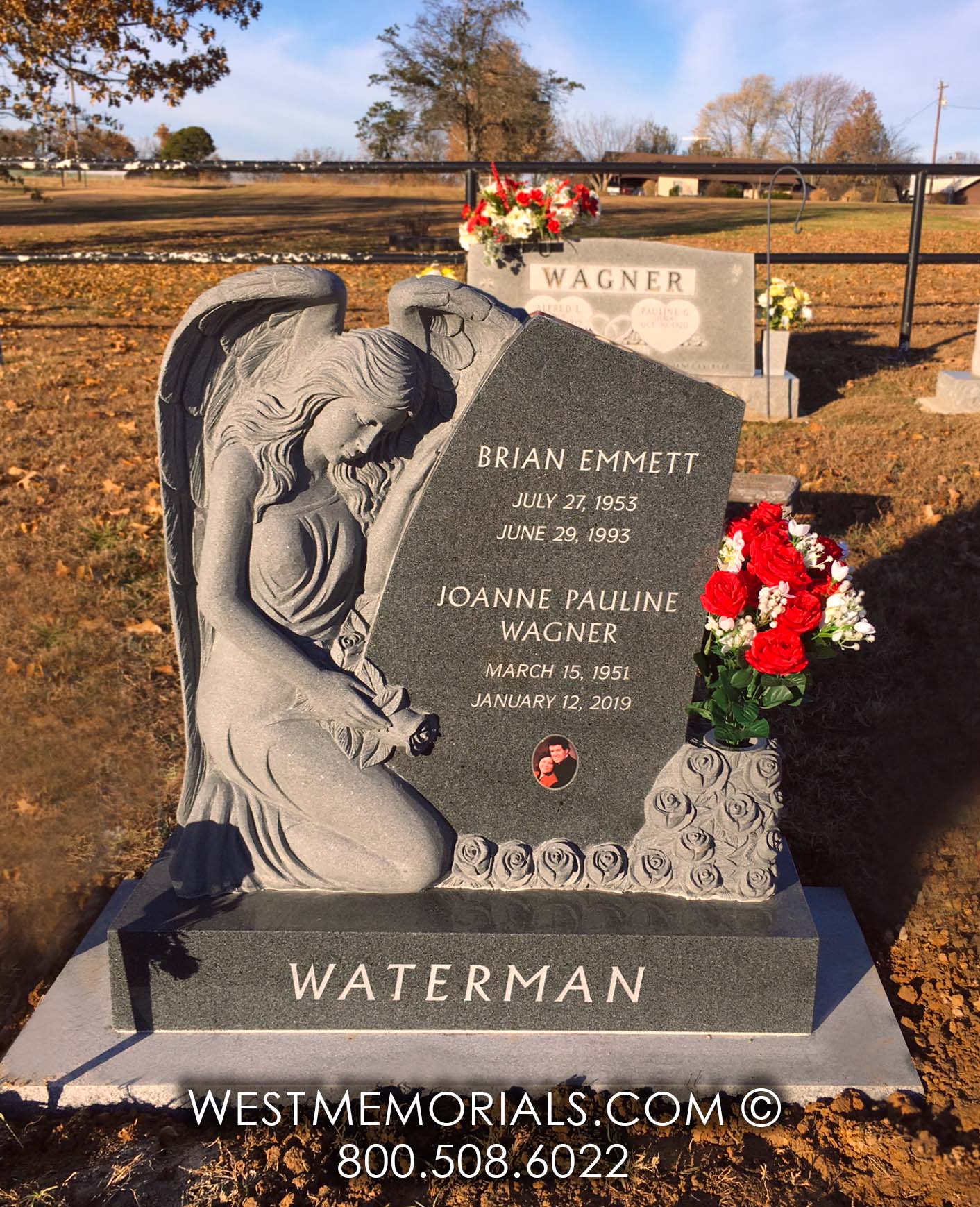 waterman angel headstone for grave