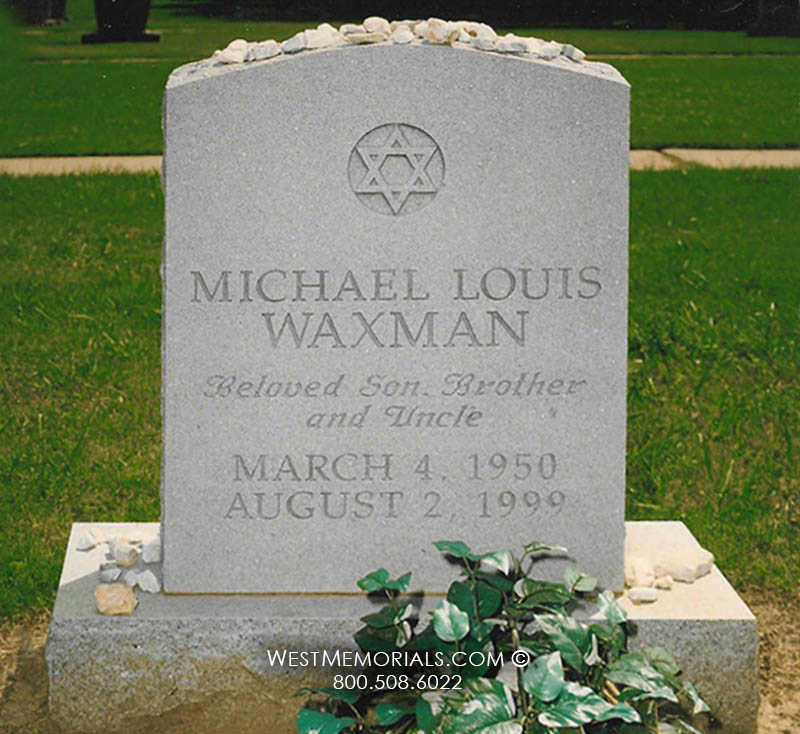 waxman custom star of david headstone tombstone