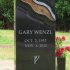 wenzel black granite black gold contemporary modern vertical headstone