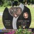 white black brown granite double heart contemporary companion headstone