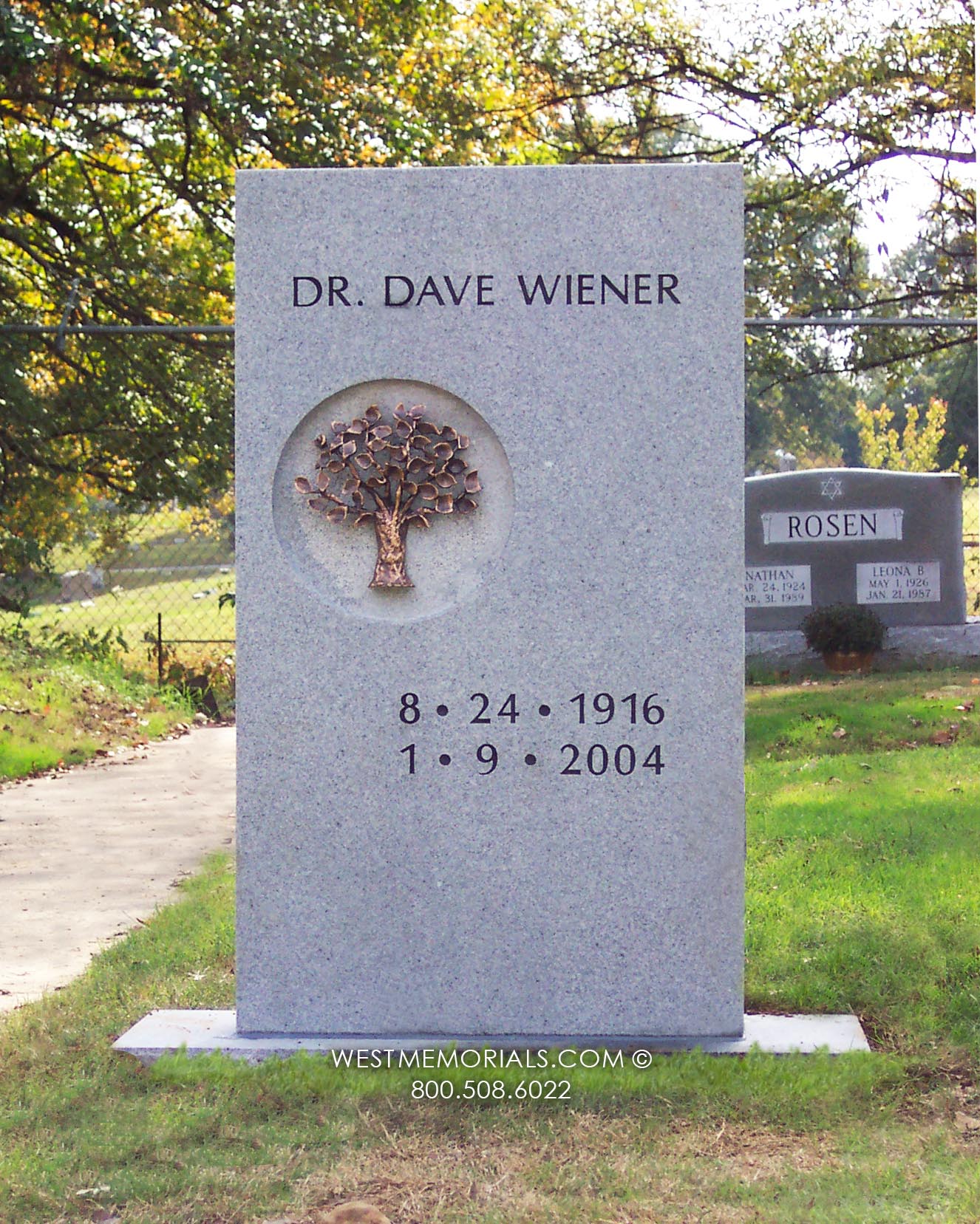 wiener bronze tree gravestone