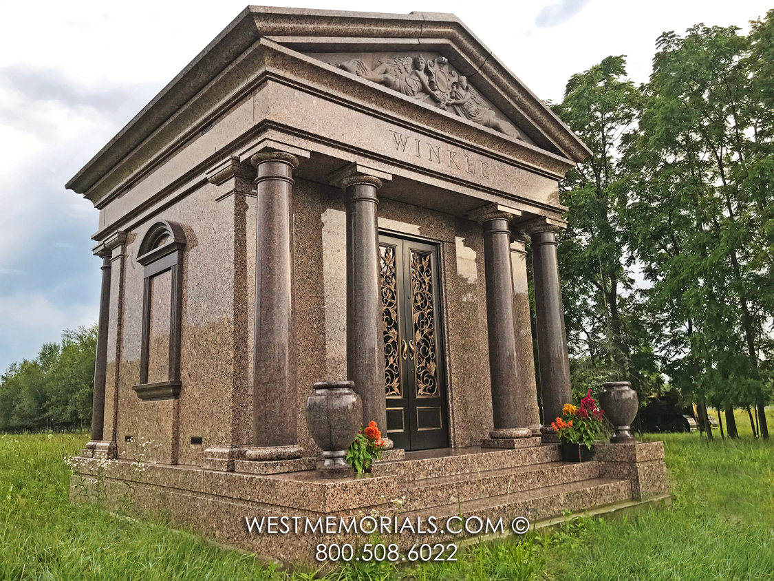 winkle brown granite family estate mausoleum